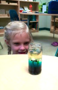 Homeschoolers experimenting at Richardson Montessori. 